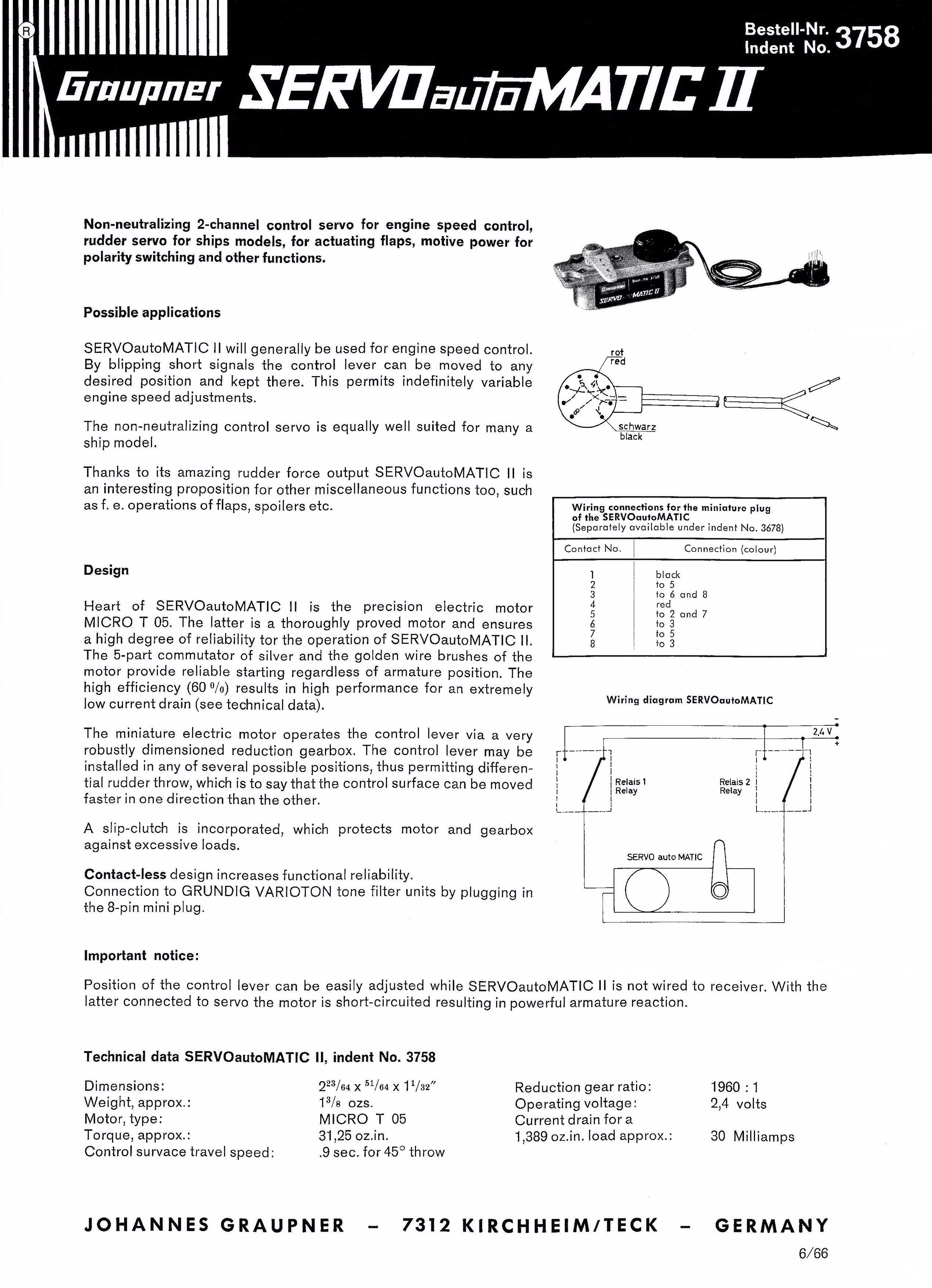 User manual Graupner 8474 (English - 2 pages)